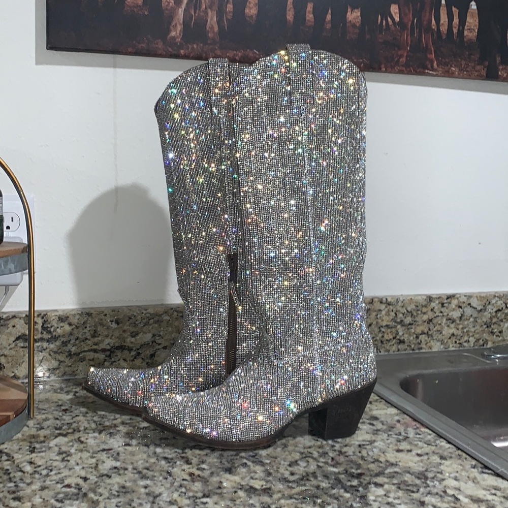 Blinged out cowboy boots